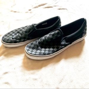 Vans Classic Slip Ons -Checkerboard Black on Black